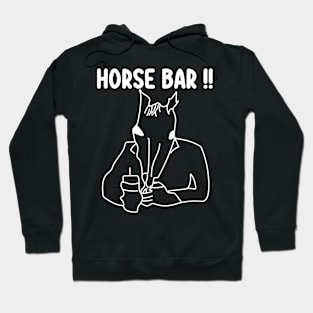 Funny Horse Bar Option 2, Cute Horse Drawing For Horse Lovers Hoodie